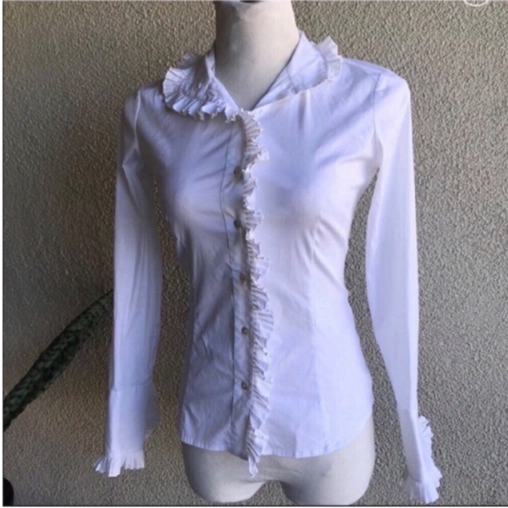White Ruffled Blouse - Picture 5 of 8